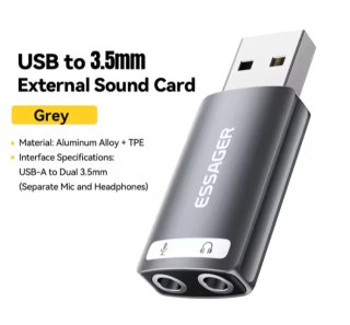 Tarjeta Sonido USB Dual PC PS4 PS5 FUENGIROLA