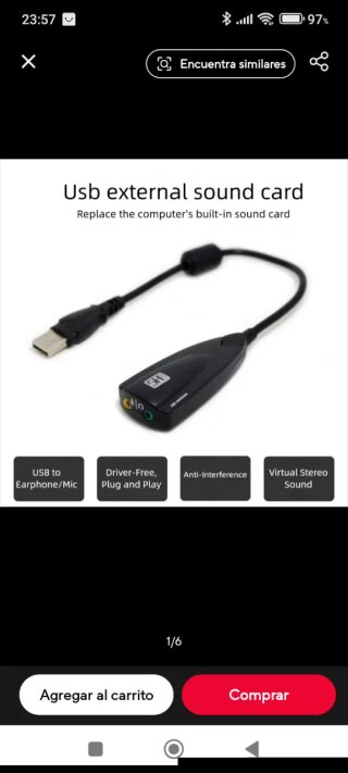 Tarjeta Sonido USB Dual PC PS4 PS5 FUENGIROLA