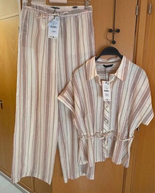 Conjunto Zara rayas hilo metalizado