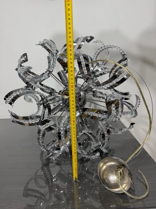Lampadario moderno cromato cristalli 4 luci