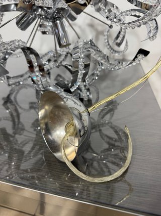 Lampadario moderno cromato cristalli 4 luci