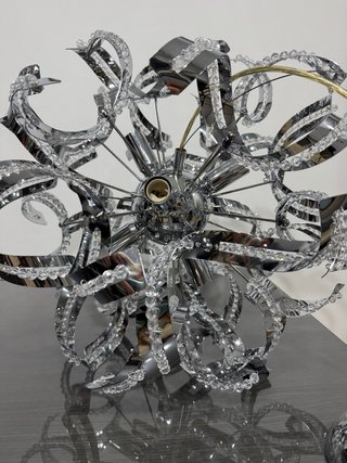 Lampadario moderno cromato cristalli 4 luci