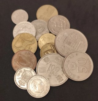 Lote de monedas antiguas españolas