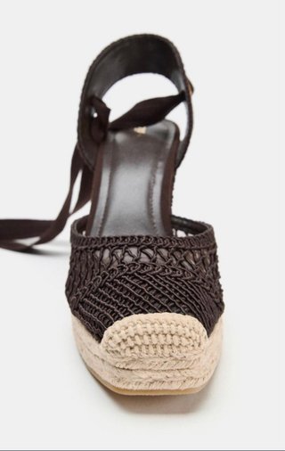 Cuñas ZARA marrones con lazada 39
