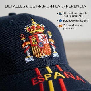 Pack 2 Gorras España Bordadas Unisex Roja y Azul