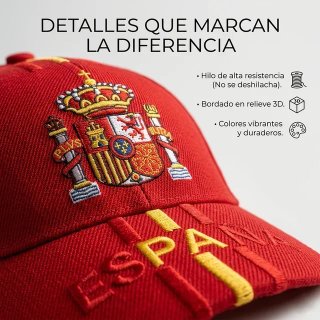 Pack 2 Gorras España Bordadas Unisex Roja y Azul