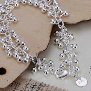 Pulsera de plata 925 con bolitas.