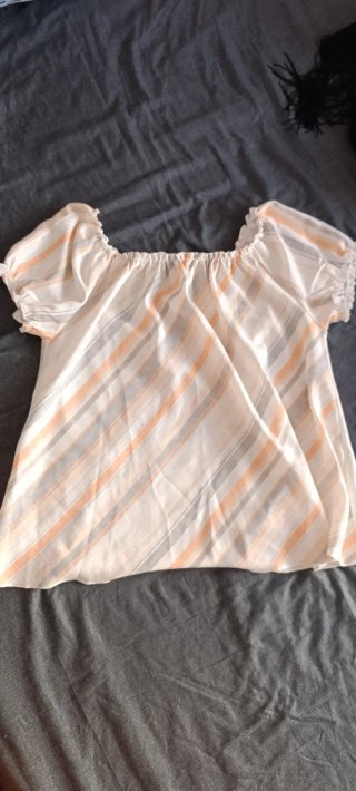 Blusa Rayas Naranja Gris