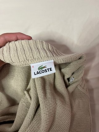 Jersey Lacoste Beige Cremallera Cuello Alto