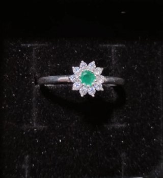Anillo Plata Esmeralda Natural Colombiana