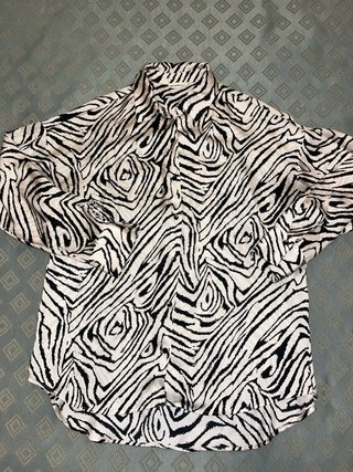 Camisa Satén Cebra Oversize Talla S