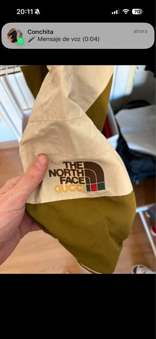 Parka Gucci x The North Face Beige/Verde