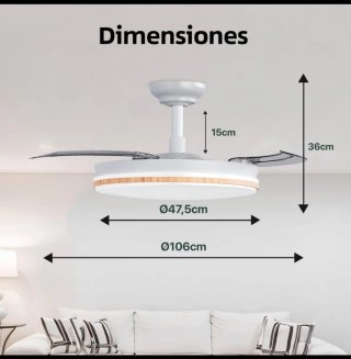 Ventilador de techo con luz nuevo