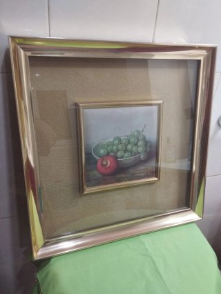 Estupendo cuadro grande con marco dorado