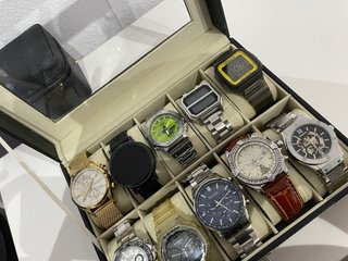 Estuche para 10 relojes con tapa