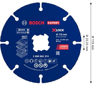 Disco Bosch XLOCK 115mm Multi Material precintado.