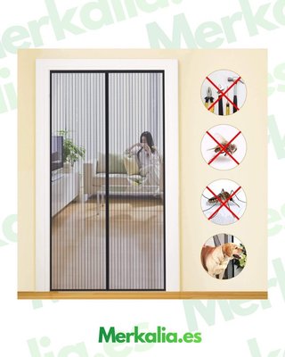 MOSQUITERA MAGNÉTICA 90x210 PUERTA MYCARBON NEGRA