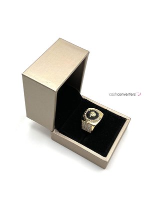 sello oro 18k con circonita