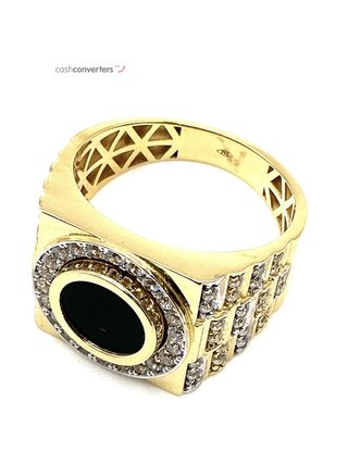 sello oro 18k con circonita