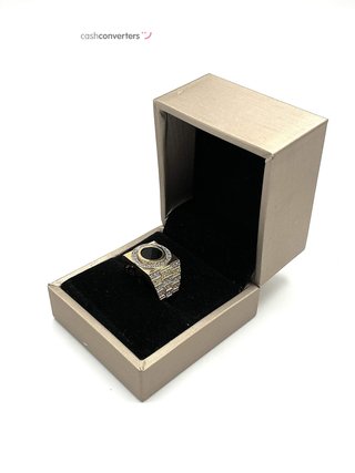 sello oro 18k con circonita