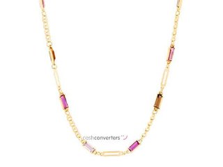 collar oro 18k con piedra 22cm