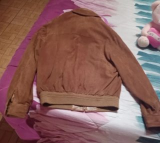 Cazadora ante cuello piel marrón