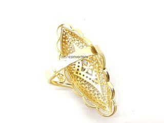 anillo oro 18k con piedra con circonita t. 16 (17,84 mm)