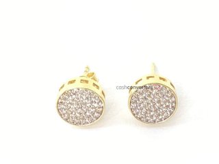 pendientes oro 18k con piedra con circonita
