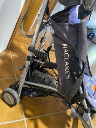 Carrito de bebé MacLaren gris y naranja