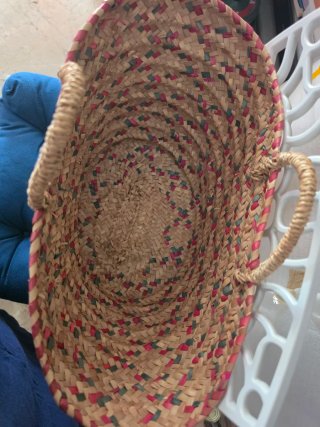 Bolso Cesta Mimbre Artesanía Multicolor