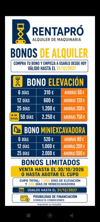 Alquiler plataforma tijera eléctrica 12 m
