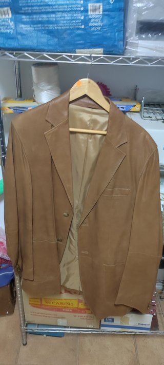 Chaqueta Cuero Massimo Dutti Marrón