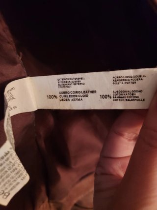 Chaqueta de cuero Bershka marrón