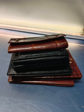 6 carteras, billeteras, porta llaves, de piel