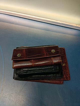 6 carteras, billeteras, porta llaves, de piel