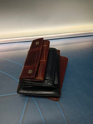 6 carteras, billeteras, porta llaves, de piel