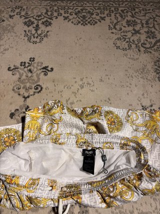 Bañador Fendi XL Dorado y Blanco