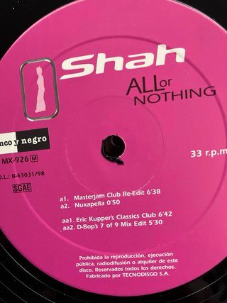 Vinilo All or Nothing - Shah
