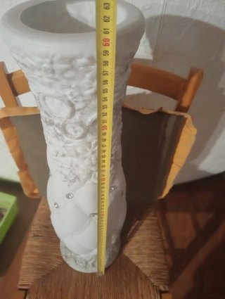 Vaso decorativo bianco e argento