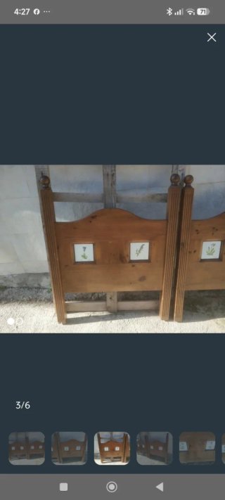 Cabeceros de madera con cerámica