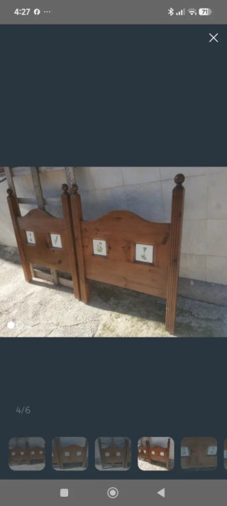 Cabeceros de madera con cerámica