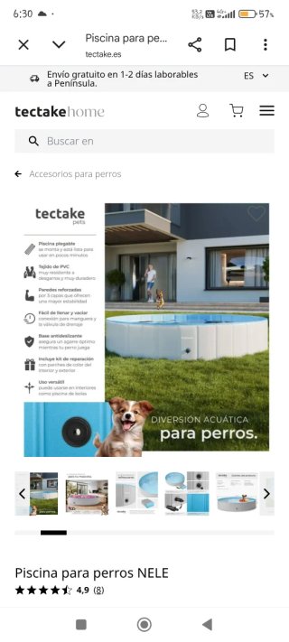 Piscina grande para perros/niños 160x30cm
