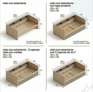 Cama juvenil con estantería | Подростковая кровать