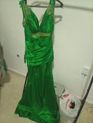 Vestido fiesta verde lentejuelas XS/S