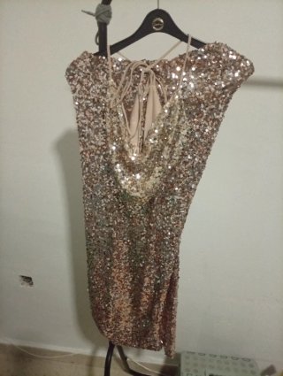 Vestido fiesta verde lentejuelas XS/S