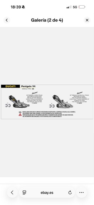 Escape Arrow para ducati panigale v4