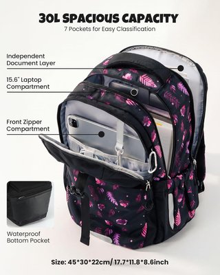 AMYTHE Mochila Niños Ergo Set 3 Piezas 30L Violeta