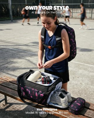 AMYTHE Mochila Niños Ergo Set 3 Piezas 30L Violeta