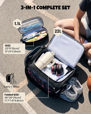 AMYTHE Mochila Niños Ergo Set 3 Piezas 30L Violeta