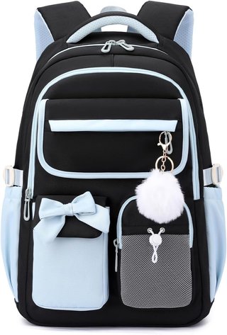 AMYTHE mochila escolar 28L Oxford Negra Azul